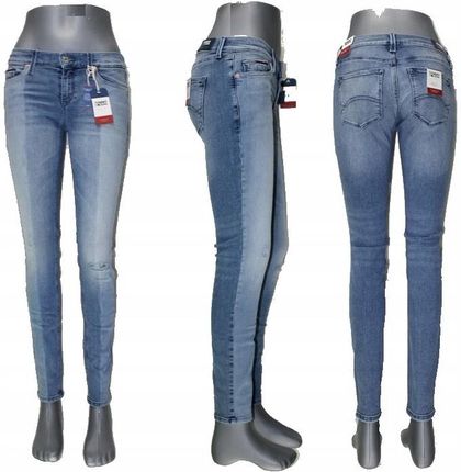 Damskie jeansy Tommy Jeans Nora DW0DW04743 wyszczupl. rurki orygin. W31/L34