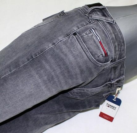 Damskie jeansy Tommy Jeans Sophie DW0DW04996 szare rurki niski stan W34/L30