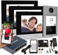 Wideodomofon zestaw DS-KIS604-S(B) Hikvision 2 Monitory DS-KH6320-WTE1/EU + breloki + karta microSD 32 Gb System POE / WIFI, 2 monitory, Switch, Furtk