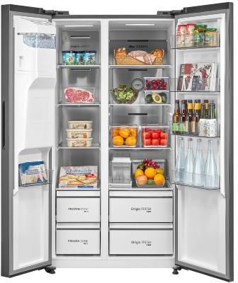 Lodówka Toshiba SBS GR-RS755WI-PMJ(05) Side by Side 177,5cm Stalowa - zdjęcie 3