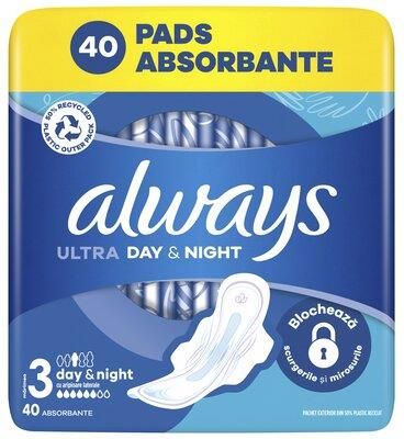 Always Podpaski Ultra Day & Night Rozmiar 3 - 40 sztuk