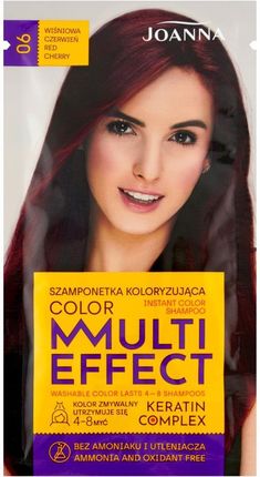 Joanna Multi Effect Color Szamponetka Koloryzująca Wiśniowa Czerwień 06 35g