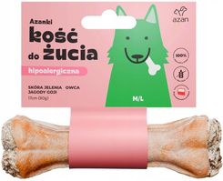 Azanki Kość do żucia ze skóry jelenia z owcą i jagodami goji (M/L 17cm/80g)