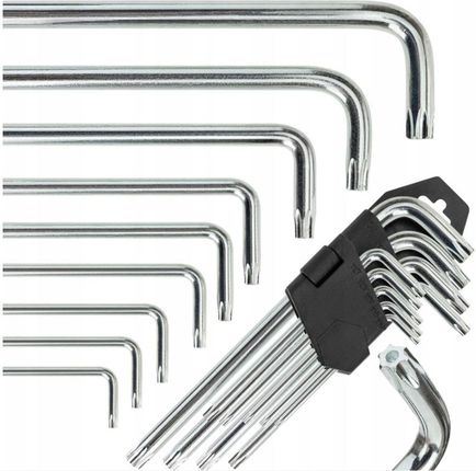 KLUCZE IMBUSOWE IMBUSY TORX L Z OTWOREM GWIAZDKOWE T10-T50 9