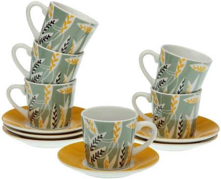 Versa Zestaw 6 Filiżanek Z Talerzykami Elora Porcelana (S3410866)