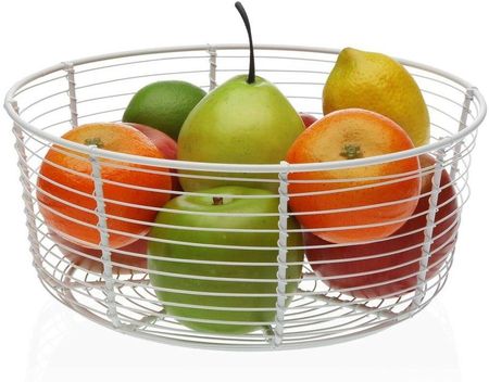 Versa Miska Na Owoce Biały Metal Ceramika Stal 26X11X26Cm (S3411600) - zdjęcie 2