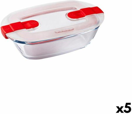 Pyrex Pudełko Na Lunch Cook & Heat Prostokątny 400Ml 17X10X5Cm Przezroczysty Szkło 5Szt. (S2707058)