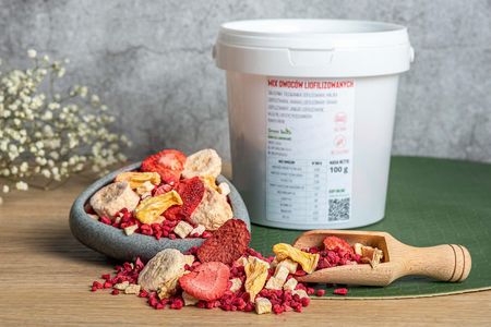 Green Touch Owoce Liofilizowane Zestaw Mix Truskawka Malina Banan Ananas Jabłko 100g Wiaderko - zdjęcie 2