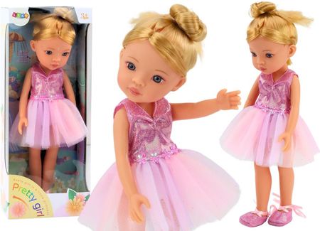 Lean Toys Lalka Baletnica Różowa Laleczka Balerina Sukienka 33Cm