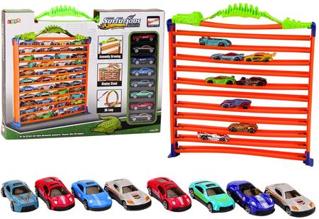 Lean Toys Tor Samochodowy Parking 2W1 Garaż Resoraki Pętla 360