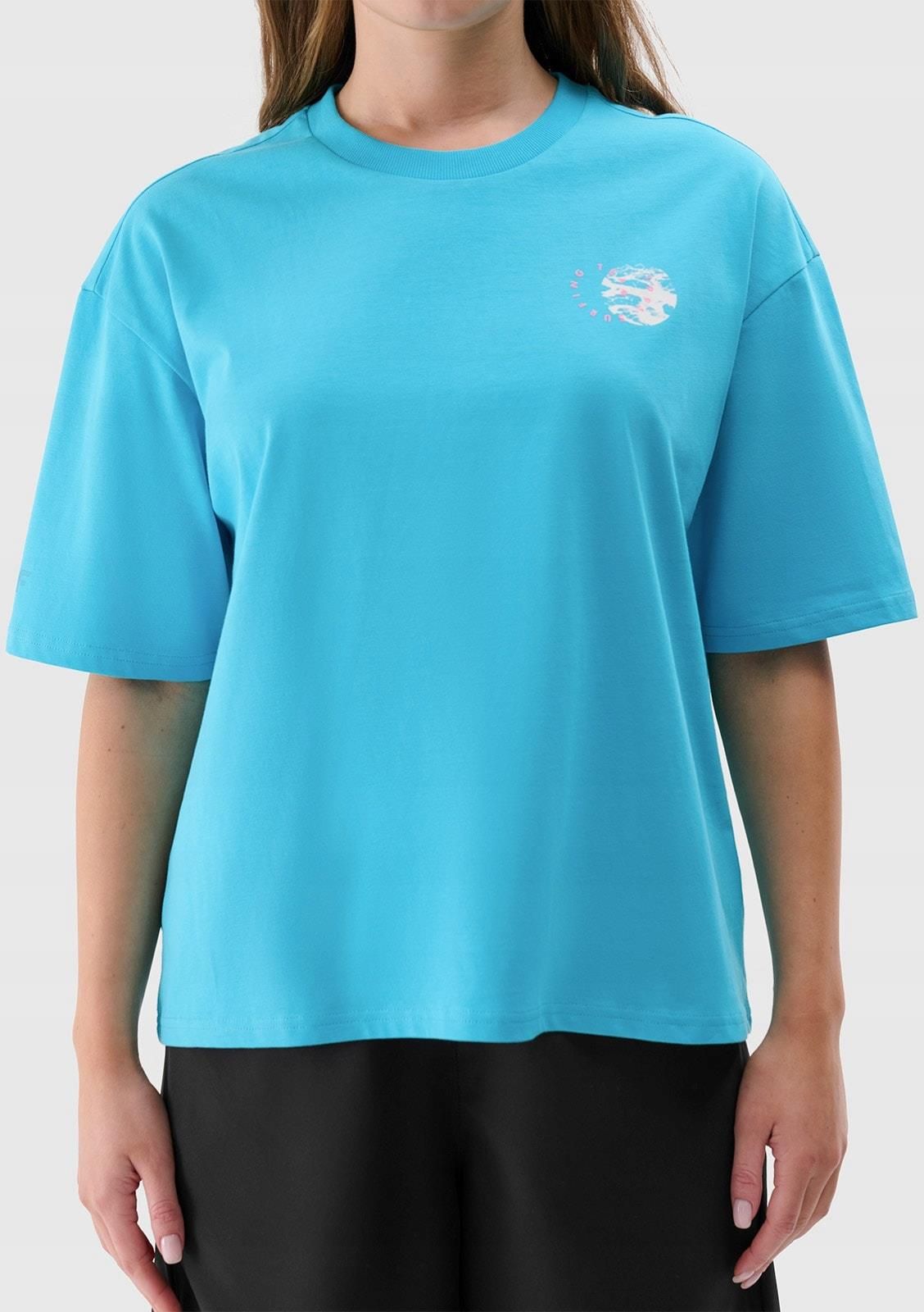Tシャツ・カットソー 87MM [Mmlg] COLOR BUTTON HF-T 4FK481 T-shirt oversize z nadrukiem męski - czerwony | 4F