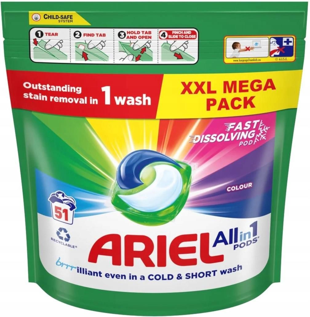 Ariel All-in-1 Color Pods XXL Pack 51 szt - Opinie i atrakcyjne ceny na ...