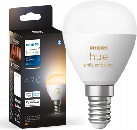PHILIPS HUE White ambiance Inteligentna żarówka E14 kulka (929003573701)