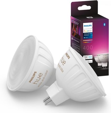 PHILIPS HUE White and color ambiance Inteligentny reflektor punktowy MR16 2szt (929003575302)