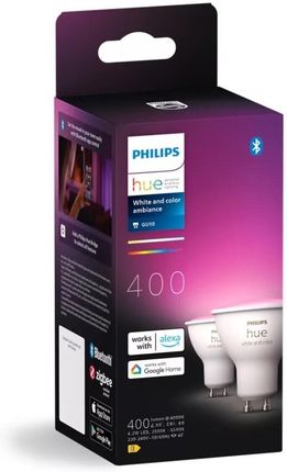 PHILIPS HUE White and color ambiance Inteligentny reflektor punktowy GU10 2szt (929003666502)