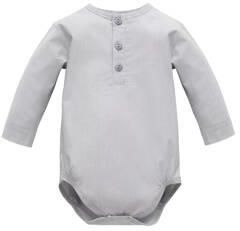 Body polo z długim rękawem szare dla chłopca niemowlęce Charlie Pinokio