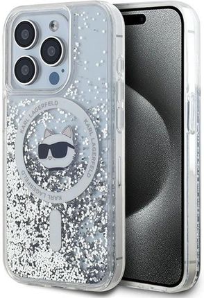 Karl Lagerfeld Klhmp14Llgchsgh Iphone 14 Pro 6.1" Hardcase Transparent Liquid Glitter Choupette Head Magsafe