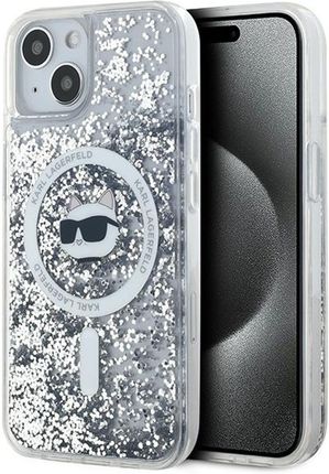 Karl Lagerfeld Klhmp14Slgchsgh Iphone 14 15 13 6.1" Hardcase Transparent Liquid Glitter Choupette Head Magsafe