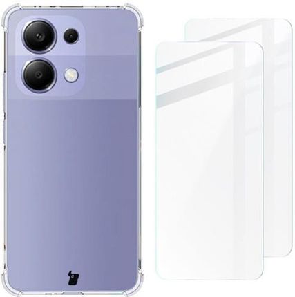 Bizon Etui 2X Szkło Case Clear Pack Do Xiaomi Redmi Note 13 4G Przezroczyste