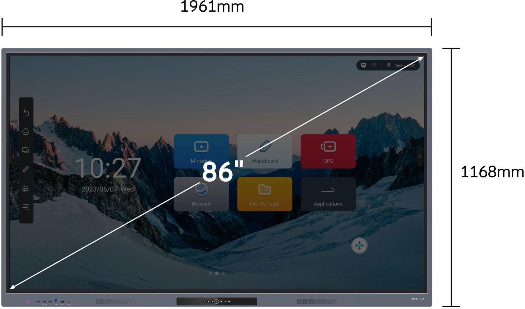 фото Інтерактивна дошка Metz 86KD1