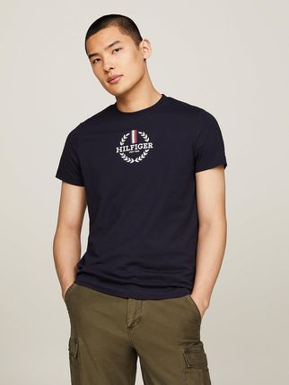 Tommy Hilfiger Koszulka Męska Bawełniana MW0MW34388-DW5 Granatowa