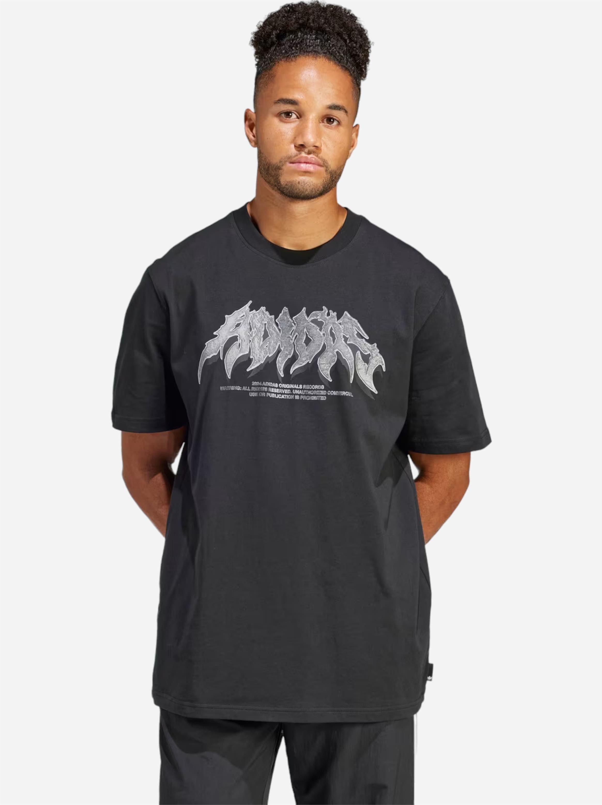 Tシャツ・カットソー adidas Flame Concert Tee Black IS0204 Adidas T-shirt męski bawełniany Flames Concert IS0204 Czarny