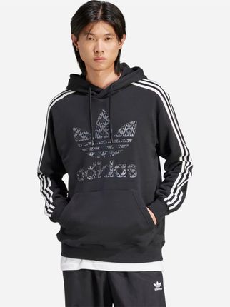 Adidas Bluza męska z kapturem oversize Classic Mono Graphic IS2933 Czarna