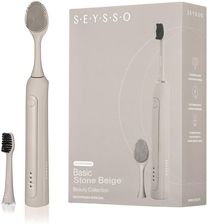 Szczoteczka elektryczna SEYSSO Color Basic Stone Beige Beauty Collection z końcówką do mycia twarzy