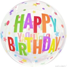 Zdjęcie Balon Aqua - Kryształowy Happy Birthday (Gwiazdy) - Kostrzyn