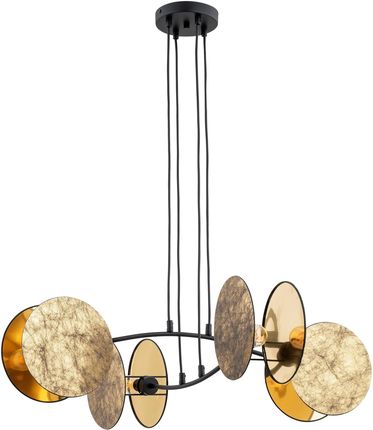 Emibig Lampa Wisząca Zwis Nowoczesna Elegancka Listwa Belka Koła Złota/Czarna Motif 1326/4 4X15W E27