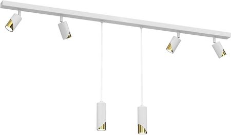 Luminex Listwa Plafon Nowoczesny Elegancki Metalowy Reflektory Tuba Biały/Złoty Shift 9655 6X8W Gu10