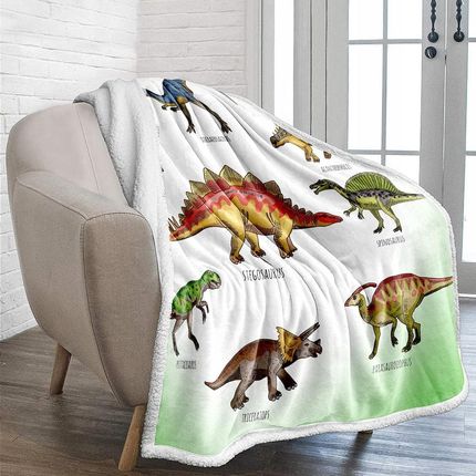 Wongs Bedding Przytulny Koc 200x150 Cm Ciepły Dinozaur