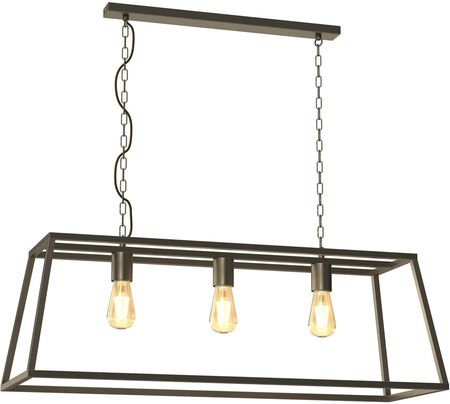 Luminex Frame 4422 Lampa Wisząca Zwis Nowoczesna Industrialna Loft Edison Klatka Metalowa Pręty Łańcuch 3X15W E27 Złota