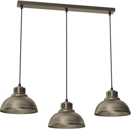 Luminex Sven 8937 Lampa Wisząca Zwis Listwa Industrialna Retro Loft Klosz Metalowy Miska 3X15W E27 Złota