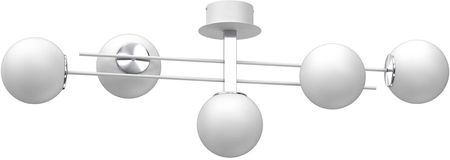 Luminex Satelit 4578 Plafon Lampa Sufitowa Nowoczesny Elegancki Pręty Klosz Szklany Kule 5X15W E27 Biały/Chrom