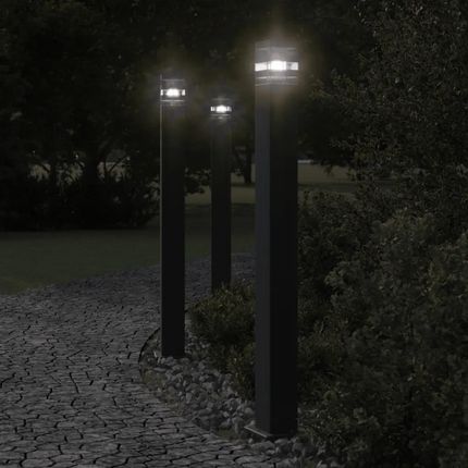 vidaXL Zewnętrzne Lampy Stojące 3szt. Czarne 110cm Aluminium 4006398