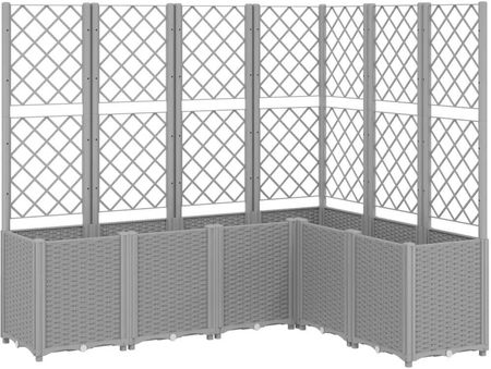 Zakito Home Donica Ogrodowa Rattanowa Jasnoszara 160X120X140cm Pp 6 Skrzyń Zh367877