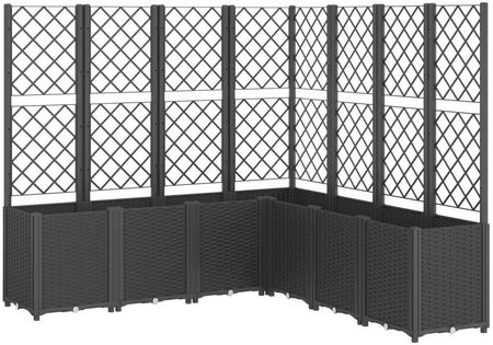 Zakito Donica Ogrodowa Rattanowa 160X160X140cm Czarna Z367883