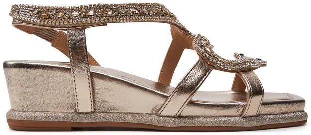 Sandals Alma en Pena in suede color sand and mini strass