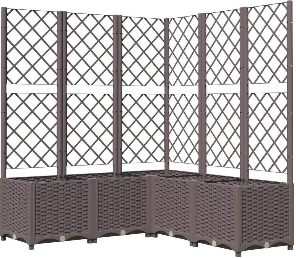 Zakito Home Donica Ogrodowa Z Kratką 120X120X136cm Brązowa Pp Zh318267