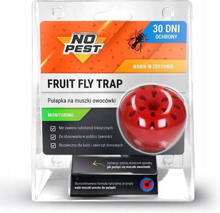 No-Pest Pułapka Na Muszki Owocówki Fruit Fly Trap No Pest + Wabik 15ml 3Szt. - zdjęcie 3