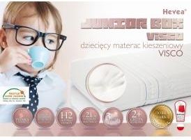 Hevea Materac Kieszeniowy Junior Box Visco 160x80 Pokrowiec Aegis Natural Care