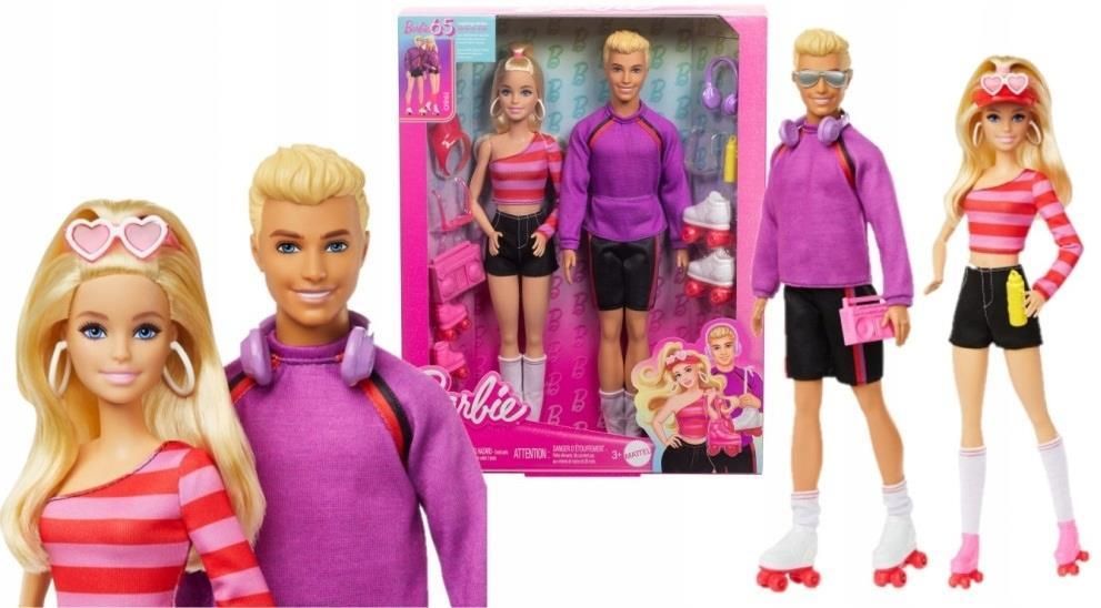 Barbie Fashionistas Barbie i Ken na wrotkach 65 rocznica HXK90