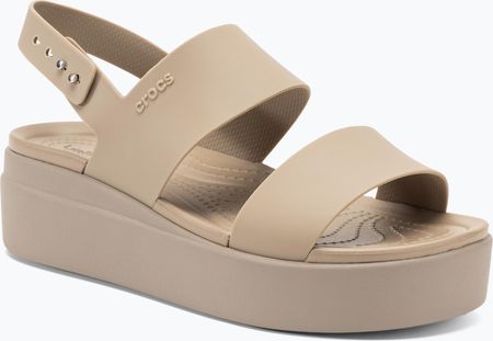 Sandały damskie Crocs Brooklyn Low Wedge latte/mushroom | WYSYŁKA W 24H | 30 DNI NA ZWROT