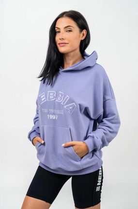 Bluza damska Nebbia GYM RAT Branded Oversized Hoodie purple S