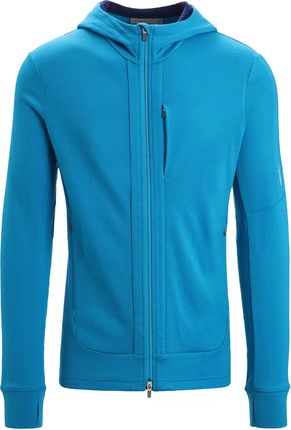 Bluza Wełniana Icebreaker M Quantum III LS Zip Hood - Geo Blue/Royal Navy