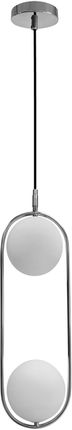 Candellux Cordel Lampa Wisząca Chromowy 2X20W G9 Klosz Biały (32-32072) (3232072)