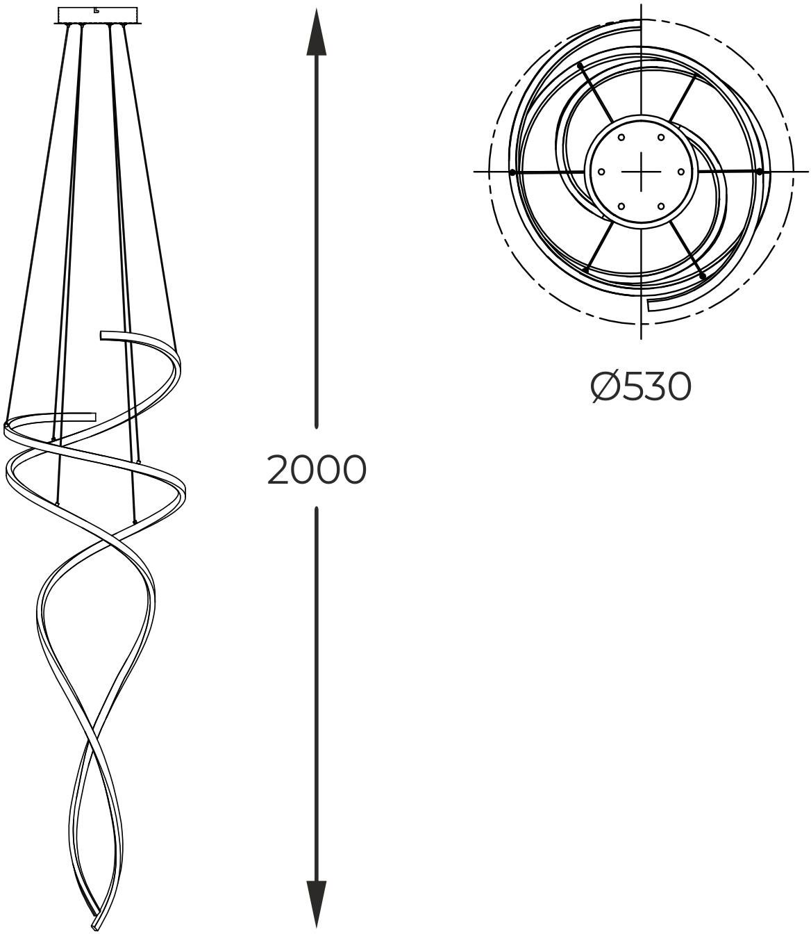 CoCoスターライト Zuma Line - Lampa Wisząca Coco Led 68W 3000-4000-6000K Złoty