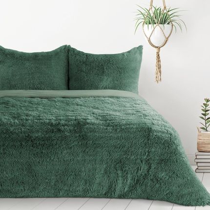 Eurofirany Pościel Bawełniana Tiffany 160X200 Design91 Ciemnozielona O Strukturze Futra