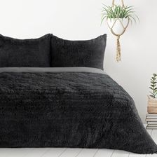 Zdjęcie Eurofirany Pościel Mikrofibra Tiffany Czarna O Strukturze Futra 220X200 Cm - Tomaszów Lubelski
